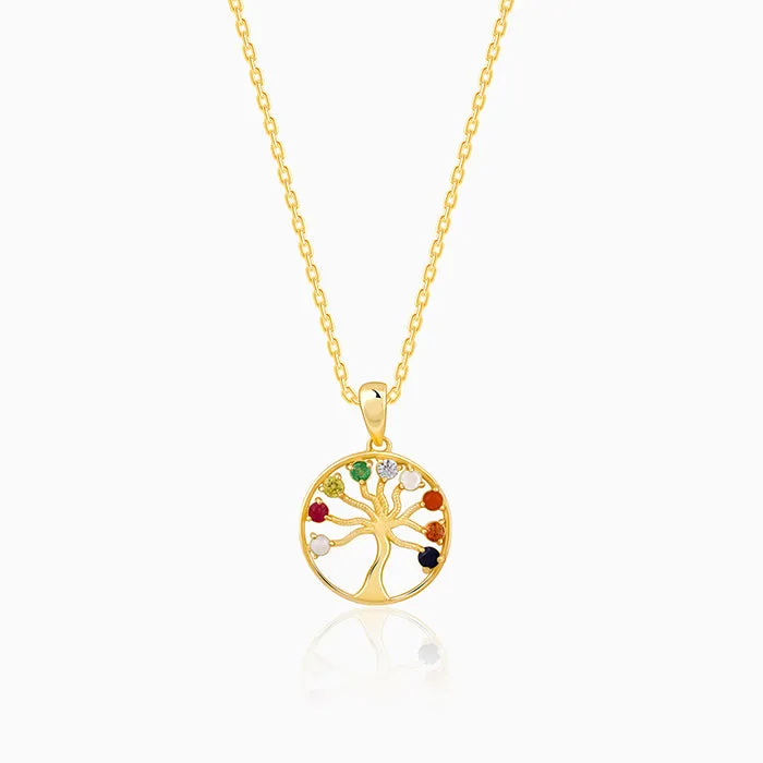 Golden Tree of Life Pendant With Link Chain Giva