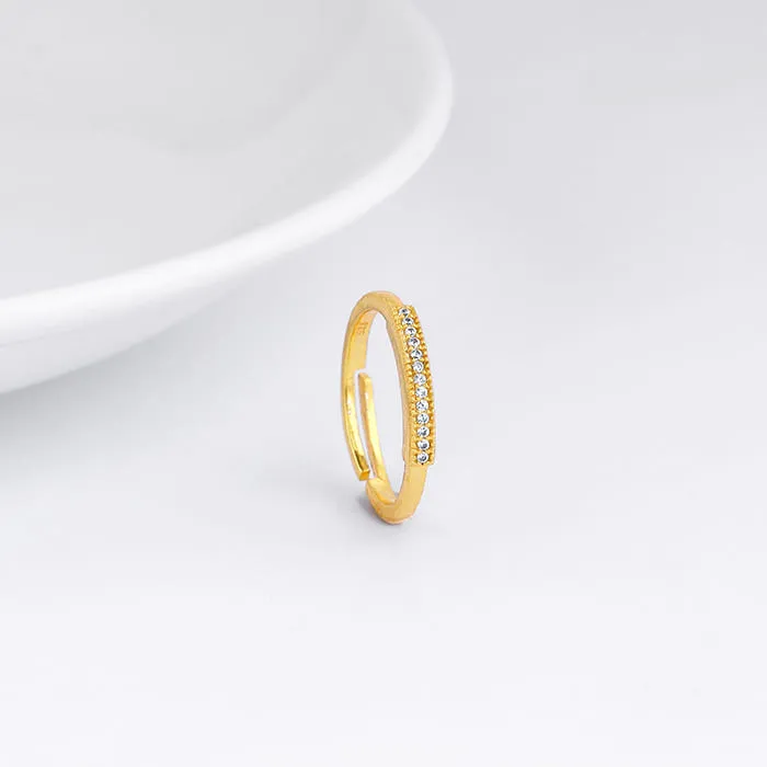 Golden Zircon Bar Ring Giva