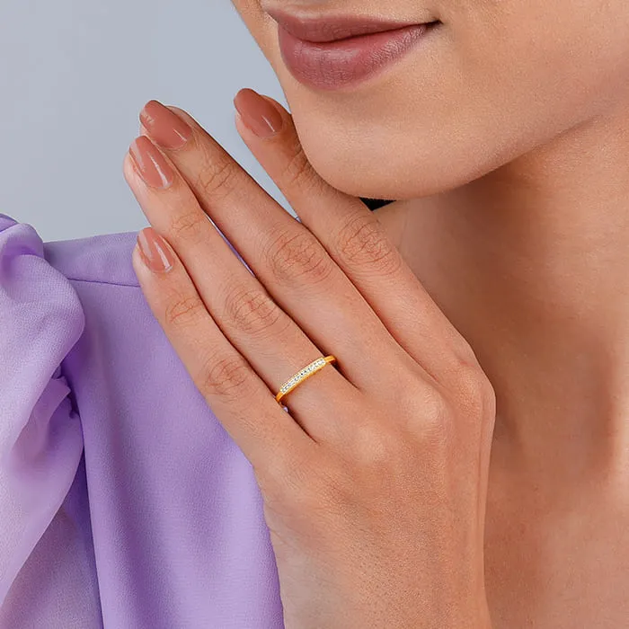 Golden Zircon Bar Ring Giva