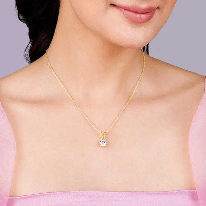 Golden Zircon Pendant with Link Chain Giva