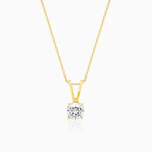 Golden Zircon Pendant with Link Chain Giva