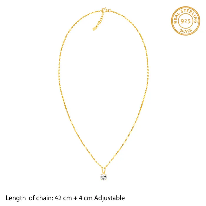 Golden Zircon Pendant with Link Chain Giva