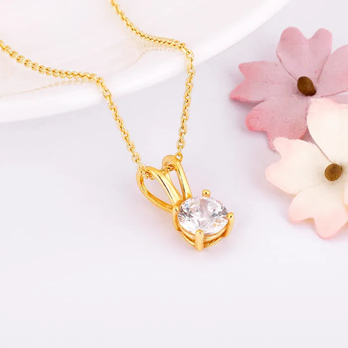 Golden Zircon Pendant with Link Chain Giva