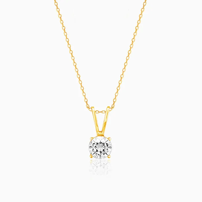 Golden Zircon Pendant with Link Chain Giva