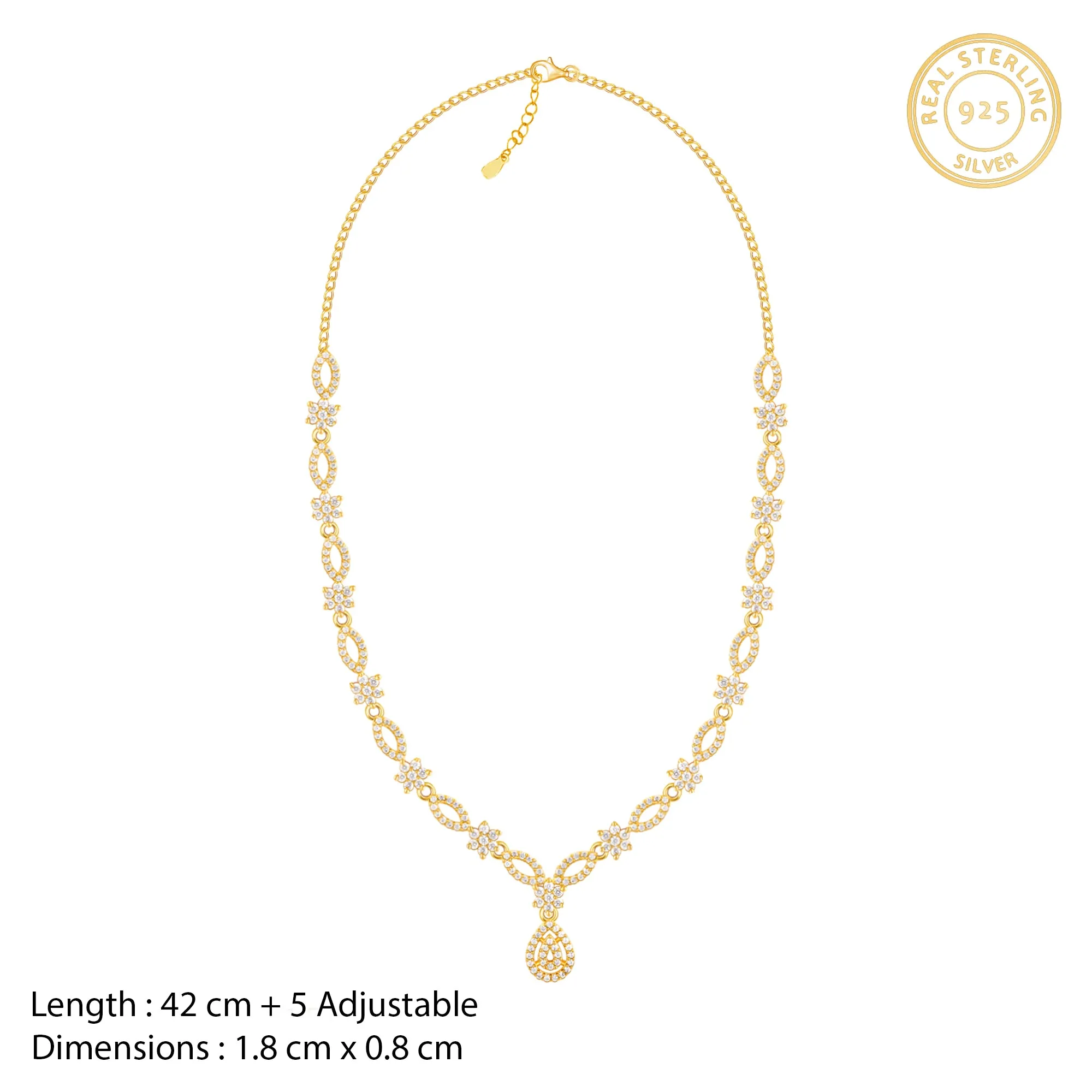 Golden Zircon Shine Elegant Necklace Giva