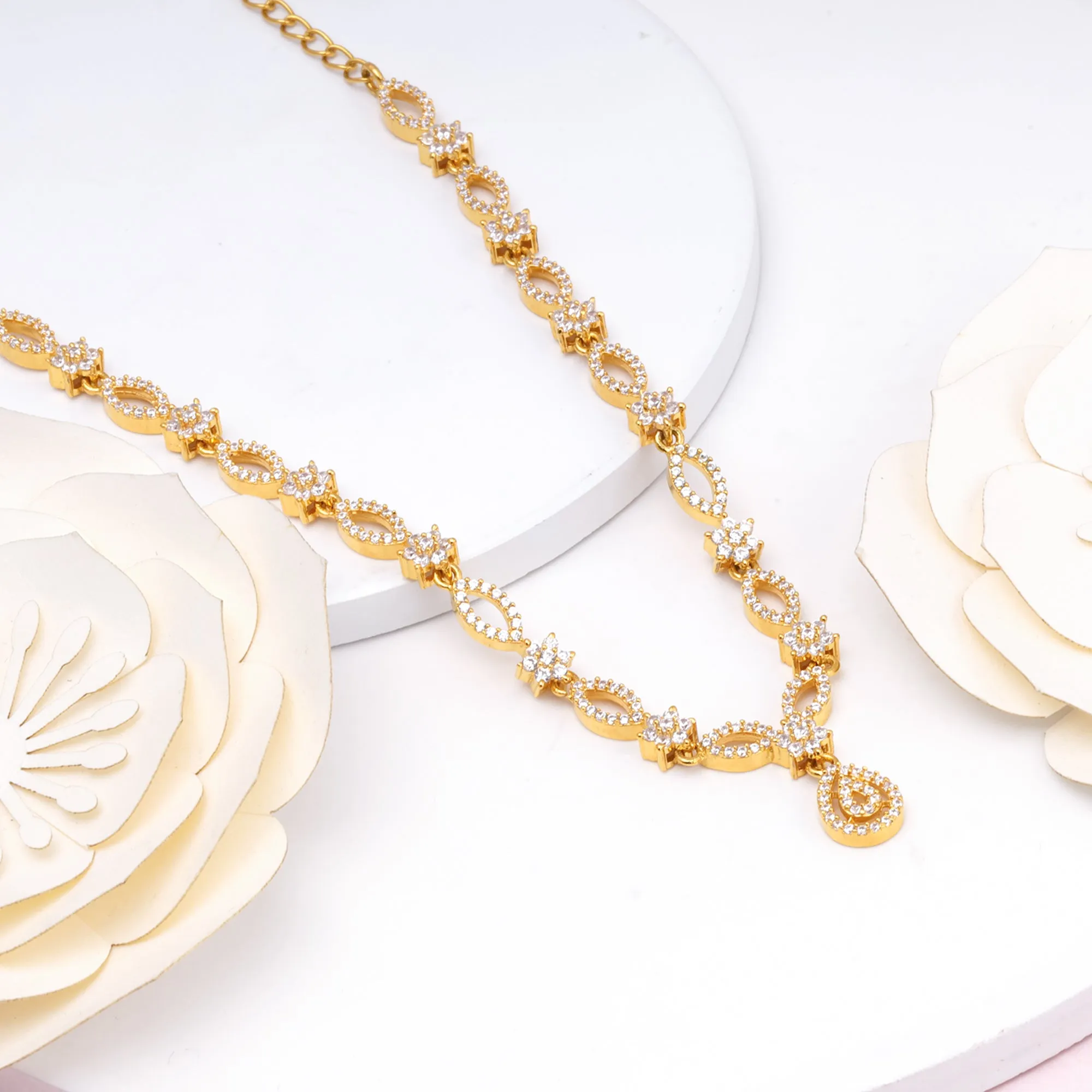 Golden Zircon Shine Elegant Necklace Giva