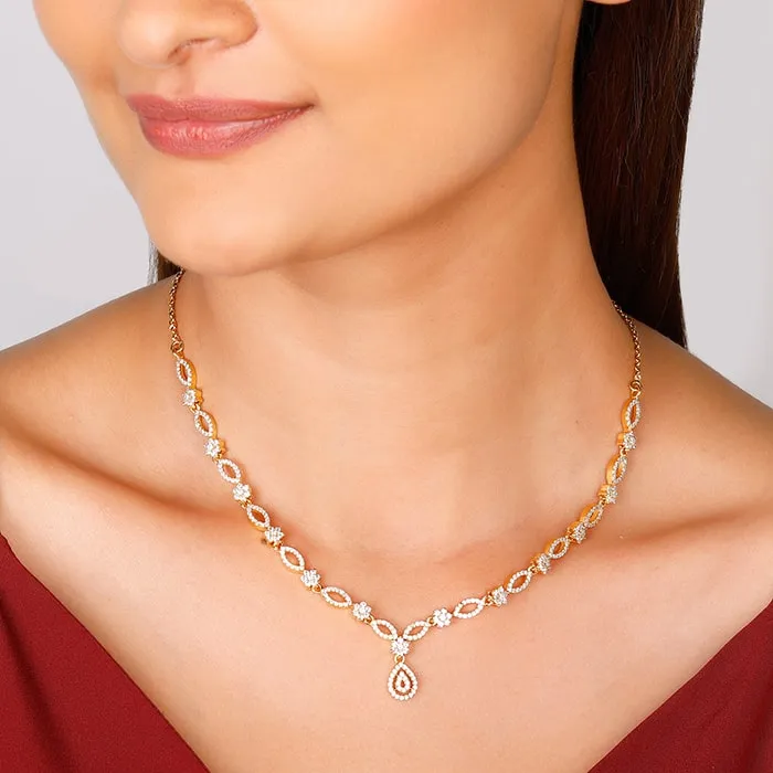 Golden Zircon Shine Elegant Necklace Giva
