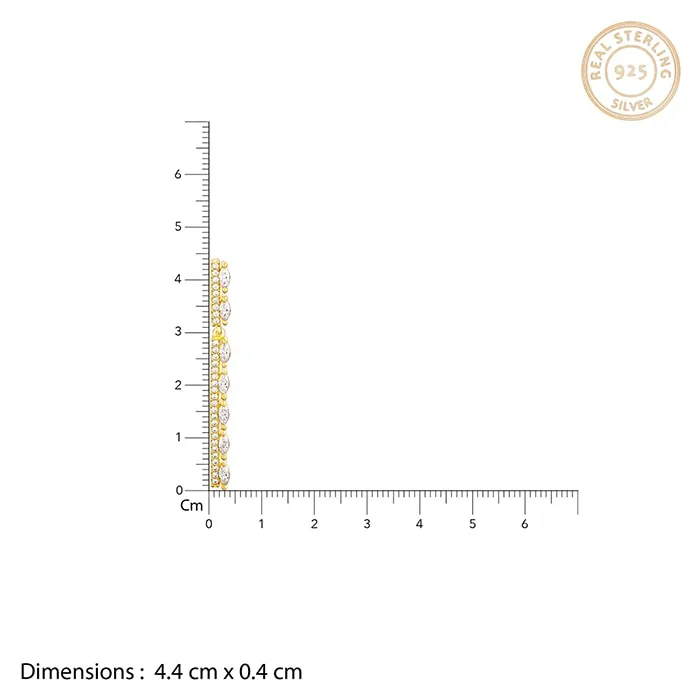 Golden Zircon Straight Earrings Giva