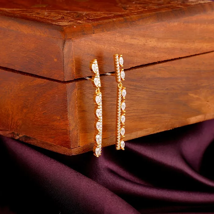 Golden Zircon Straight Earrings Giva