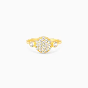 Golden Zirconia Brahma Kamal Ring Giva