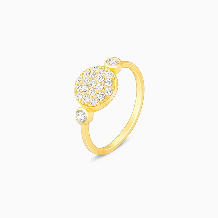 Golden Zirconia Brahma Kamal Ring Giva