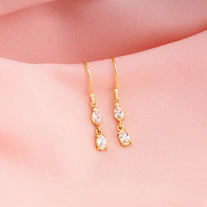 Golden Zirconium Moments Dangler Earrings Giva