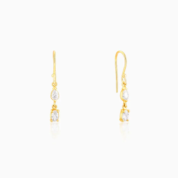 Golden Zirconium Moments Dangler Earrings Giva