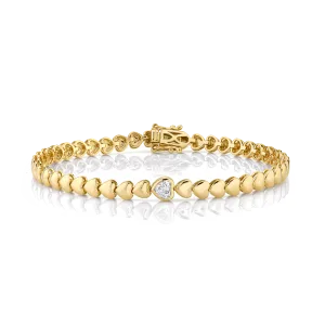 HEART WITH ONE BEZELED DIAMOND BRACELET Anita Ko