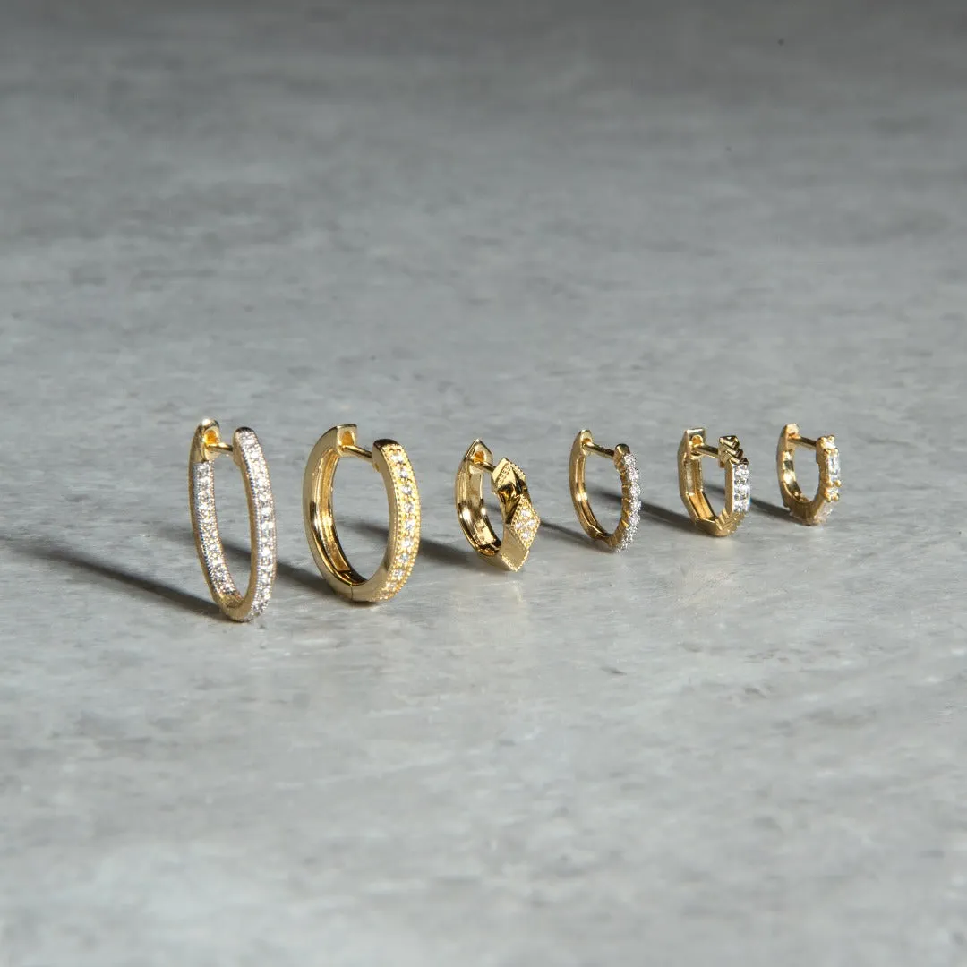 Jude Frances Diamond Huggie Hoop Earrings Croghans