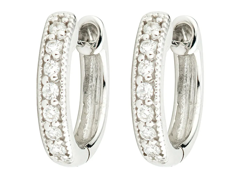 Jude Frances Diamond Huggie Hoop Earrings Croghans