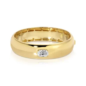 LARGE COSMO BANGLE WITH ROSE CUT OVAL DIAMOND CENTER Anita Ko