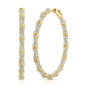 LARGE DIAMOND BAMBOO HOOPS Anita Ko