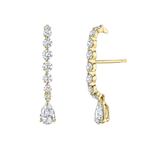 LARGE DIAMOND LOBE CUFF WITH PEAR DIAMOND DROP Anita Ko