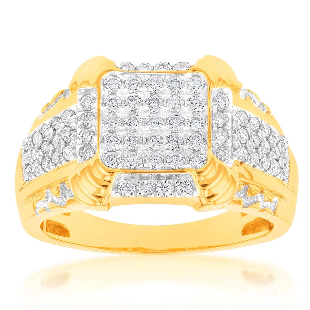 Luminesce Lab Grown 1 Carat Diamond Gents Ring in 9ct Yellow Gold Shiels