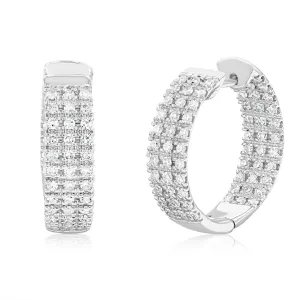 Luminesce Lab Grown 1 Carat Diamond Hoop Earrings in 9ct White Gold Shiels