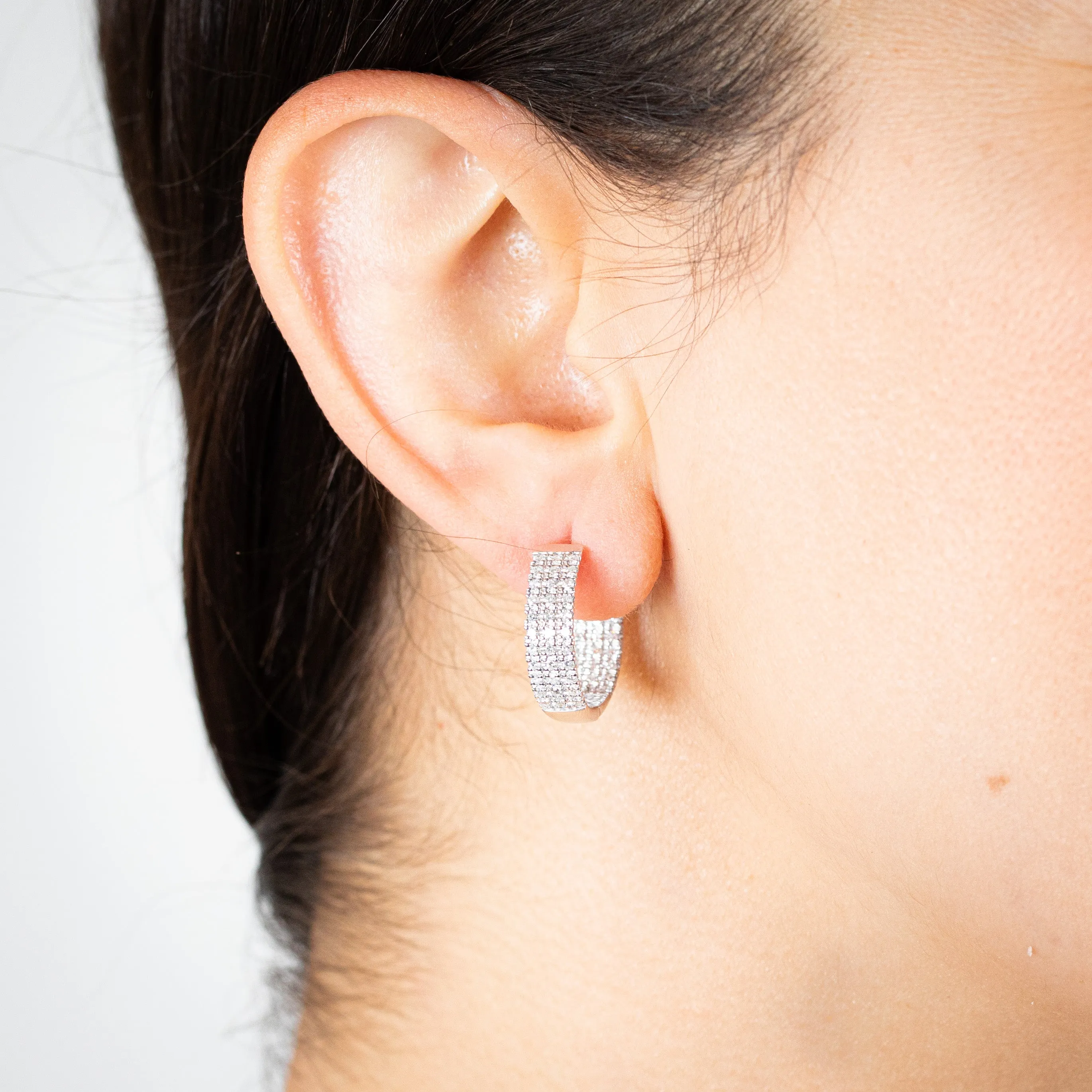 Luminesce Lab Grown 1 Carat Diamond Hoop Earrings in 9ct White Gold Shiels