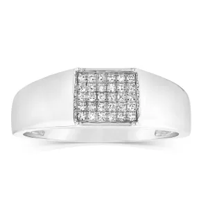 Luminesce Lab Grown 1/10 Carat Diamond Gents Ring in Sterling Silver Shiels