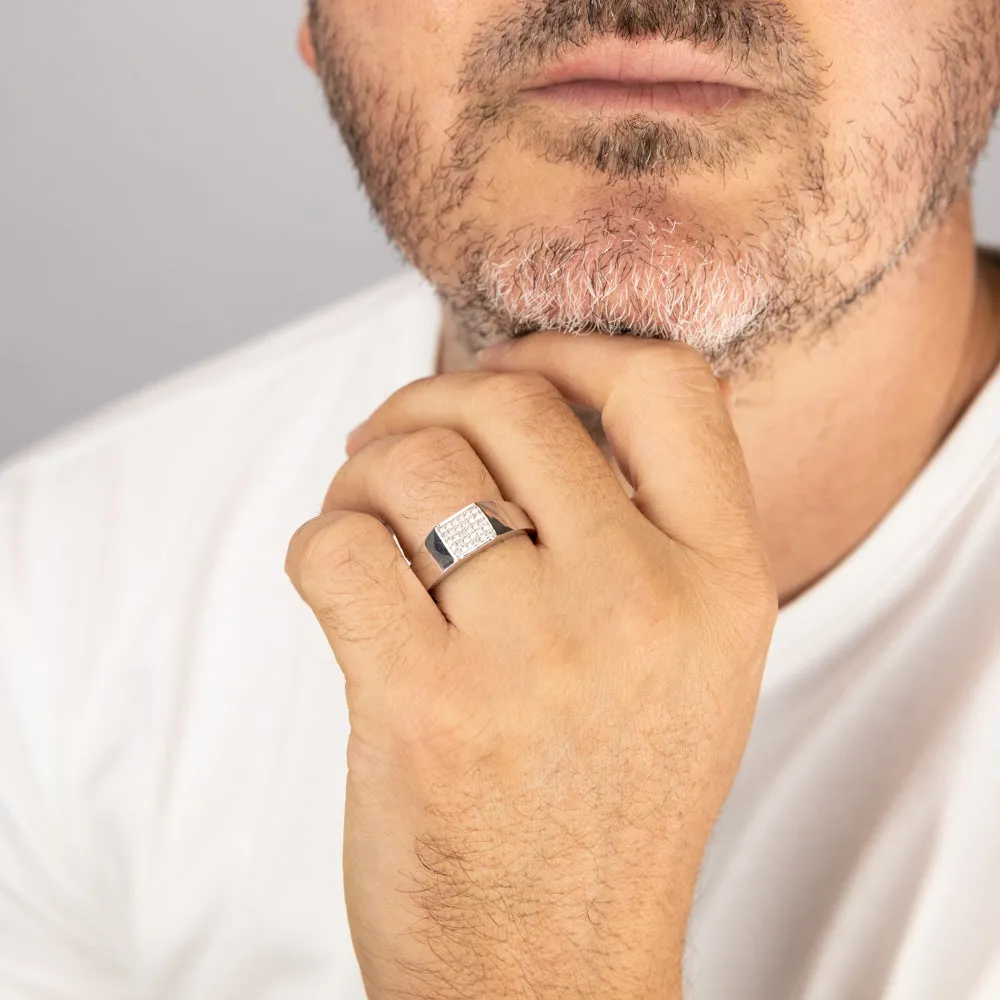 Luminesce Lab Grown 1/10 Carat Diamond Gents Ring in Sterling Silver Shiels
