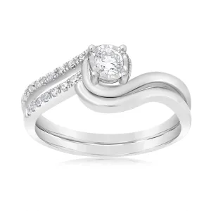 Luminesce Lab Grown 1/4 Carat Diamond Bridal Set Ring in 9ct White Gold Shiels