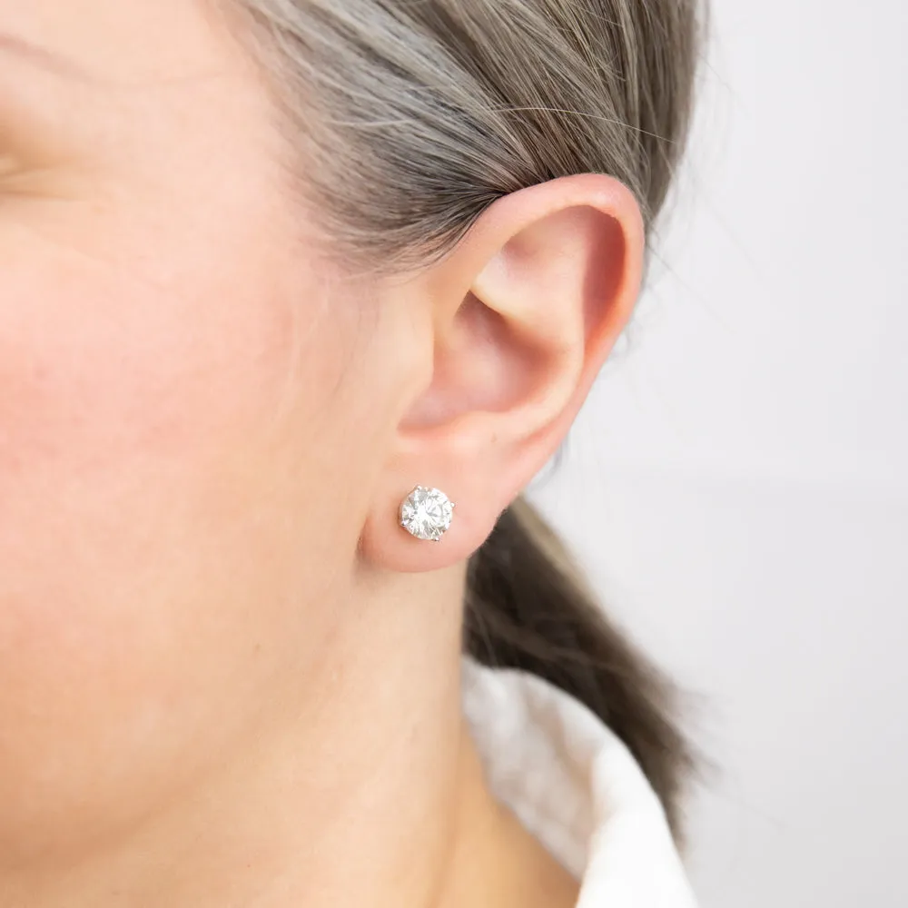 Luminesce Lab Grown 14ct White Gold 3 Carat Diamond Stud Earrings Shiels