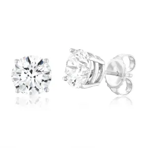 Luminesce Lab Grown 14ct White Gold 3 Carat Diamond Stud Earrings Shiels