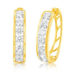 Luminesce Lab Grown 1.5 Carats Diamond Hoop Earring in 9ct Yellow Gold Shiels