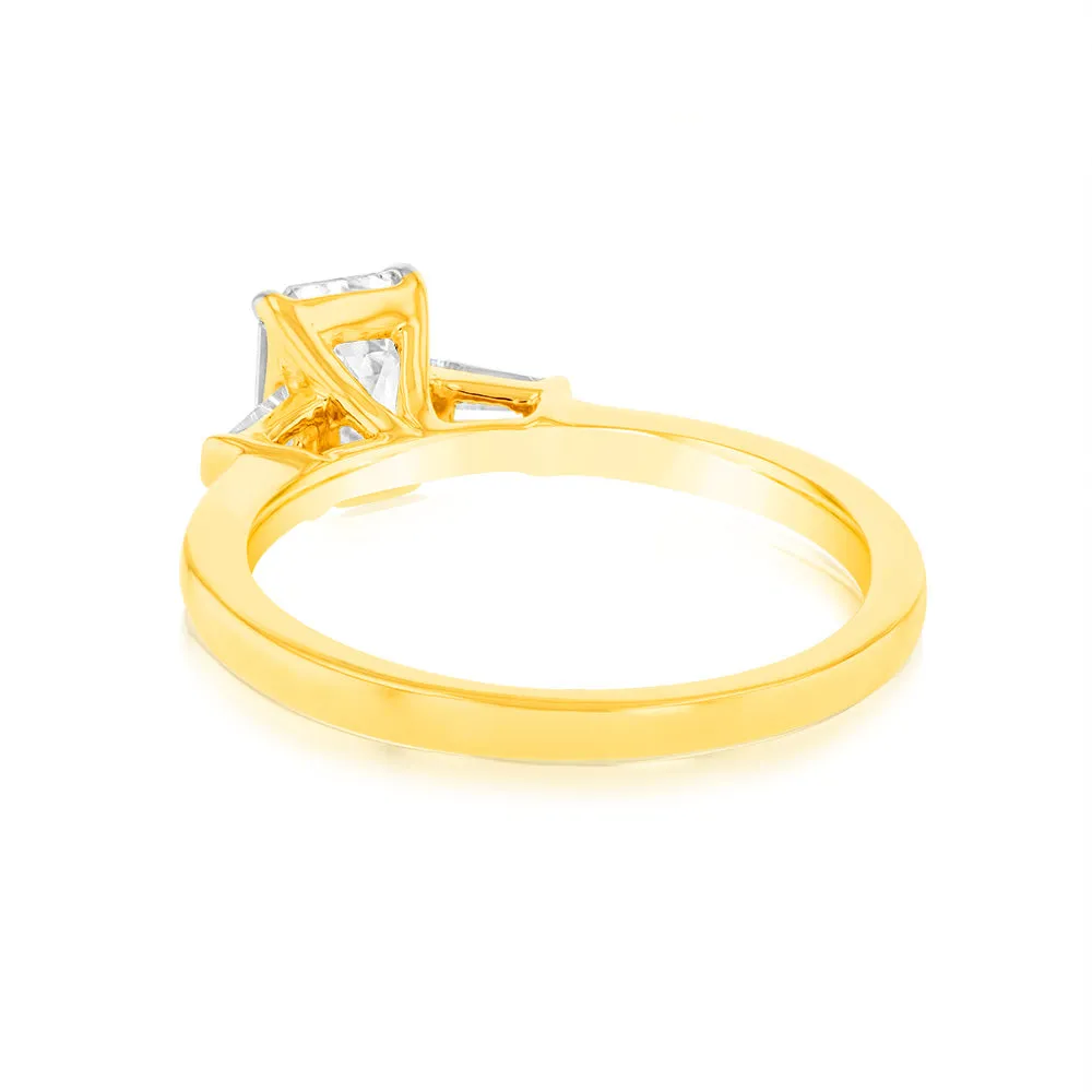 Luminesce Lab Grown 18ct Yellow Gold 1.1 Carat Emerald Diamond Engagement Ring Shiels