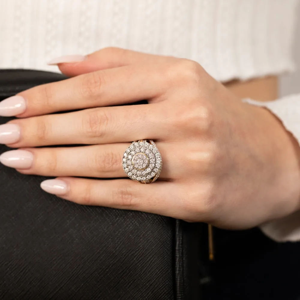 Luminesce Lab Grown 1Carat Cluster Shaped Diamond Engagement Ring in 9ct Yellow Gold Shiels