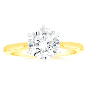 Luminesce Lab Grown 2 Carat Certified Diamond Solitaire Engagement Ring in 18ct Yellow Gold Shiels