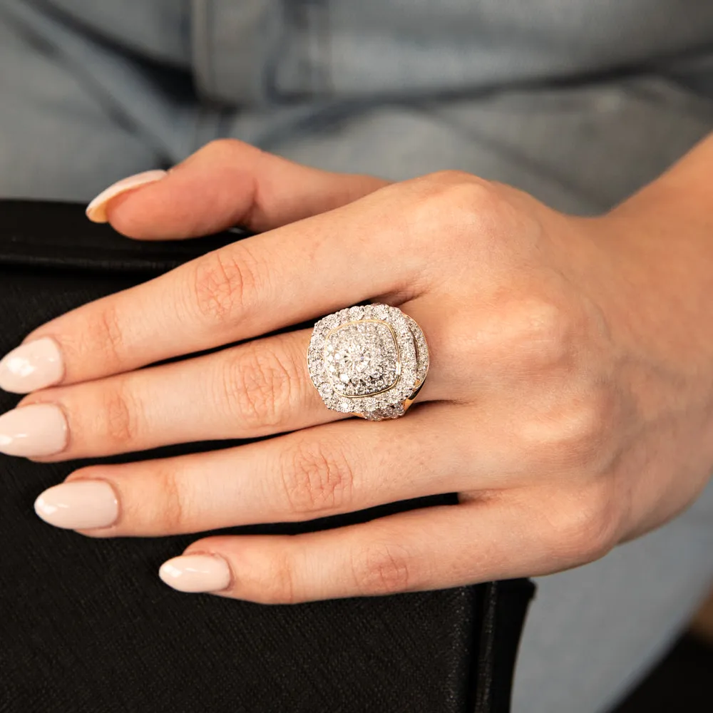 Luminesce Lab Grown 2 Carat Diamond Cluster Ring in 9ct Yellow Gold Shiels