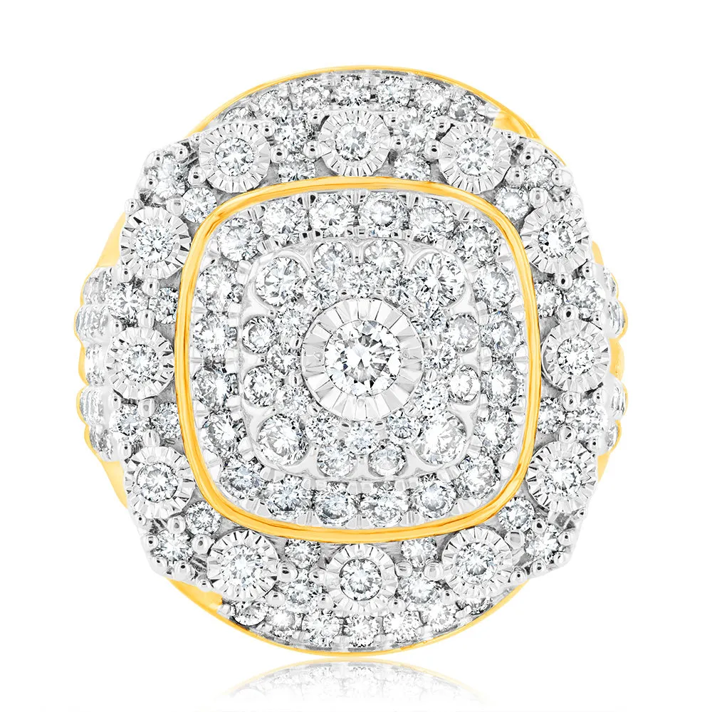 Luminesce Lab Grown 2 Carat Diamond Cluster Ring in 9ct Yellow Gold Shiels