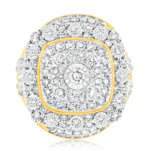 Luminesce Lab Grown 2 Carat Diamond Cluster Ring in 9ct Yellow Gold Shiels