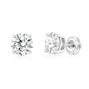 Luminesce Lab Grown 3 Carat Solitaire Diamond Stud Earrings in 14ct White Gold Shiels