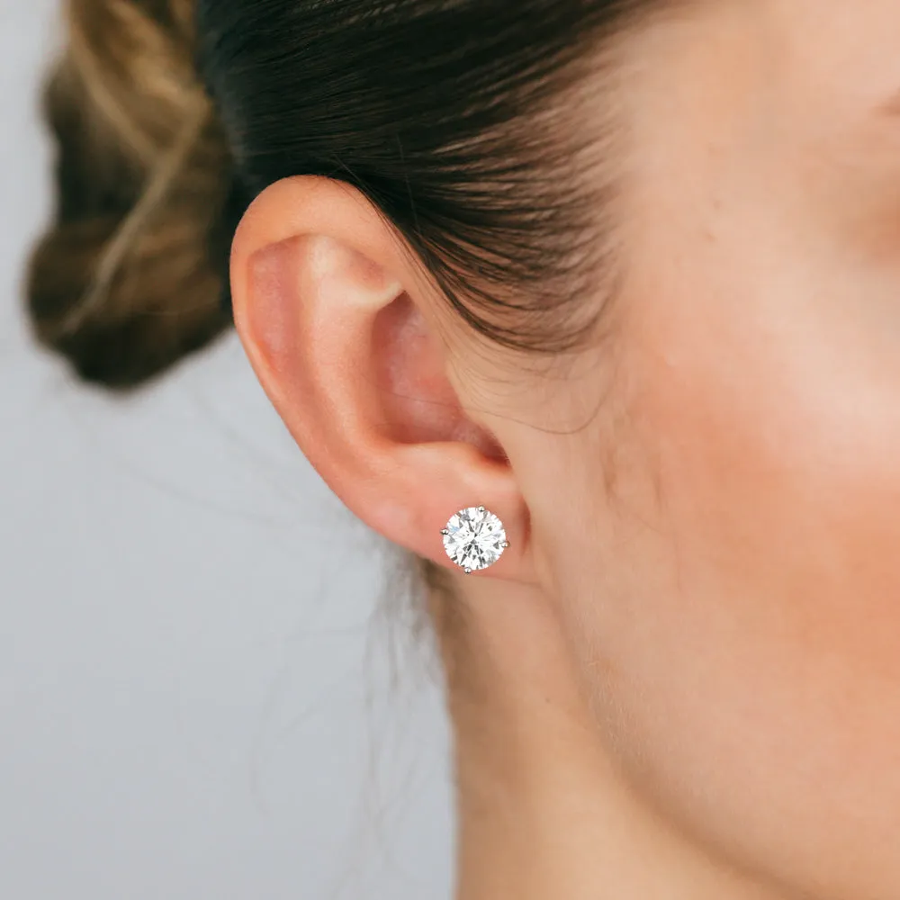 Luminesce Lab Grown 3 Carat Solitaire Diamond Stud Earrings in 14ct White Gold Shiels