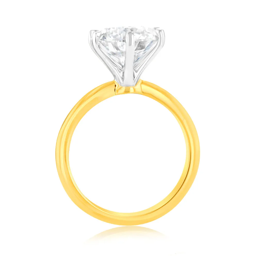 Luminesce Lab Grown 4Carat Certified Diamond Solitaire Ring in 18ct Yellow Gold Shiels