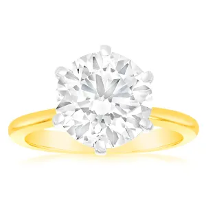 Luminesce Lab Grown 4Carat Certified Diamond Solitaire Ring in 18ct Yellow Gold Shiels