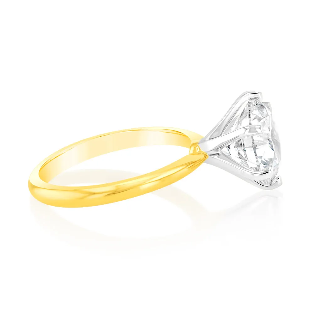 Luminesce Lab Grown 4Carat Certified Diamond Solitaire Ring in 18ct Yellow Gold Shiels