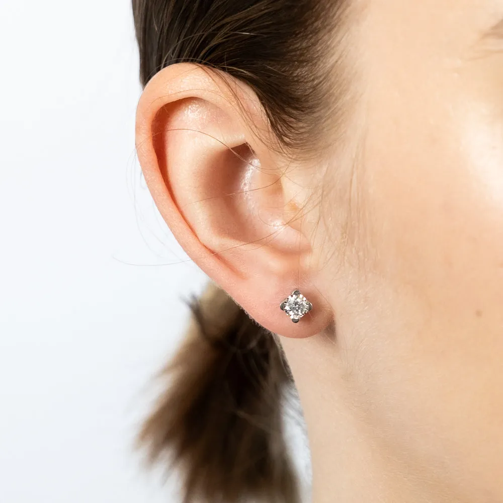 Luminesce Lab Grown 9ct White Gold 0.40 Carat Diamond Solitaire Stud Earrings Shiels