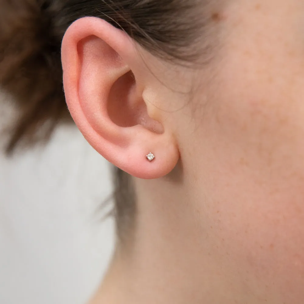 Luminesce Lab Grown 9ct White Gold Diamond Solitiaire Classic 5 Point Stud Earring Shiels