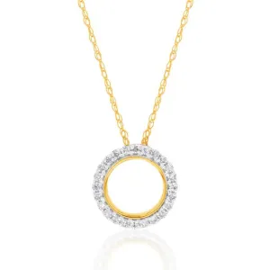 Luminesce Lab Grown 9ct Yellow Gold 0.10 Carat Diamond Circle of Life Pendant Shiels