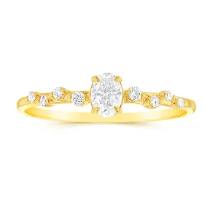Luminesce Lab Grown 9ct Yellow Gold 0.30 Carat Diamond Solitaire Fancy Ring Shiels