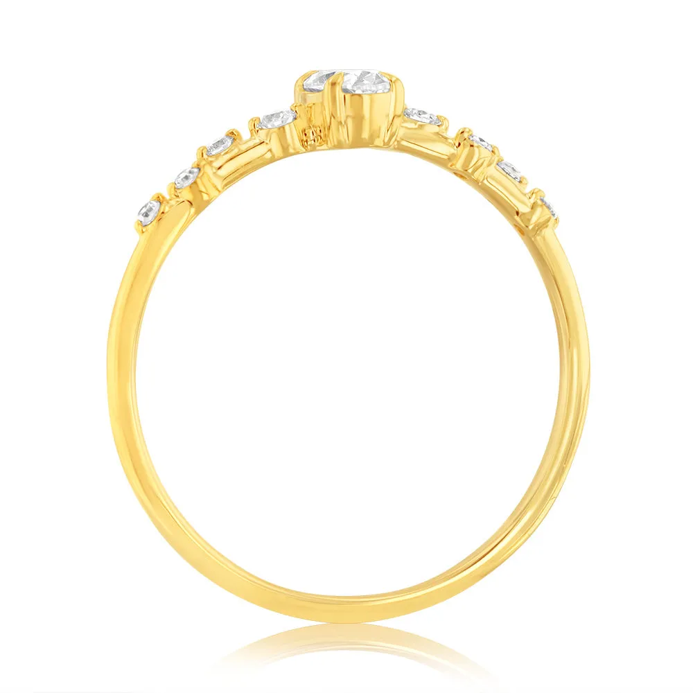 Luminesce Lab Grown 9ct Yellow Gold 0.30 Carat Diamond Solitaire Fancy Ring Shiels