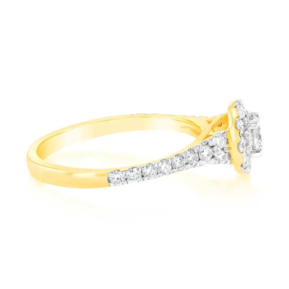 Luminesce Lab Grown 9ct Yellow Gold 0.75 Carat Diamond Solitaire Fancy Ring Shiels