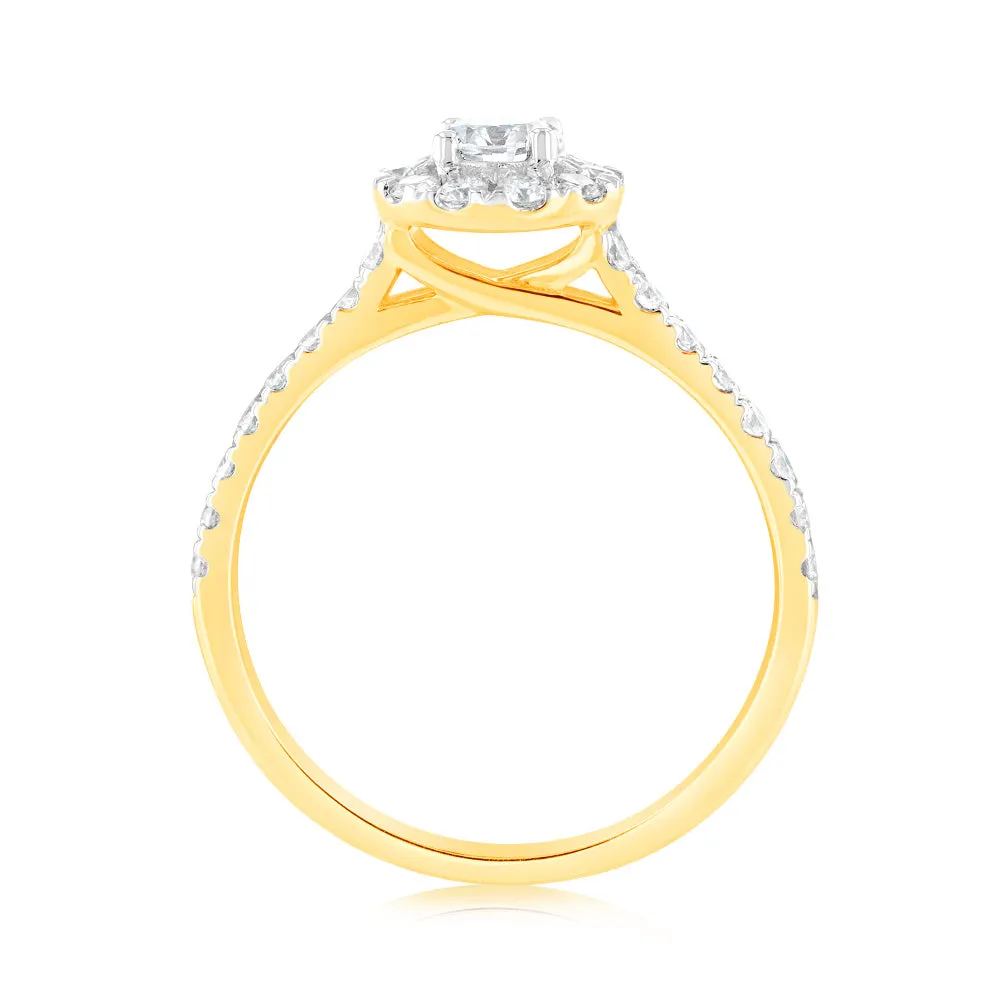 Luminesce Lab Grown 9ct Yellow Gold 0.75 Carat Diamond Solitaire Fancy Ring Shiels